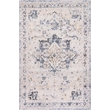 Pemberly Row Traditional Gray Oriental 5 ft. x 7 ft. Fabric Area Rug