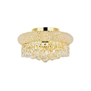 Pemberly Row Contemporary 12&quot 4 Light Royal Crystal Flush Mount