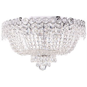 Pemberly Row Contemporary 18&quot 6 Light Royal Crystal Flush Mount
