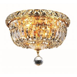 Pemberly Row Contemporary 10&quot 4 Light Royal Crystal Flush Mount