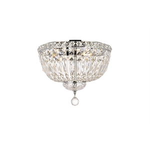Pemberly Row Contemporary 14&quot 4 Light Royal Crystal Flush Mount
