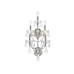 Pemberly Row Contemporary 30&quot 5 Light Royal Crystal Wall Sconce