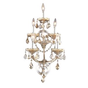Pemberly Row Contemporary 30&quot 5 Light Royal Crystal Wall Sconce