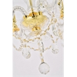 Pemberly Row Contemporary 4 Light Royal Crystal Chandelier in Gold