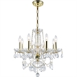 Pemberly Row Contemporary 8 Light Royal Crystal Chandelier in Gold