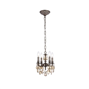 Pemberly Row Contemporary 10&quot 4 Light Royal Crystal Chandelier