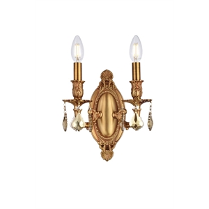 Pemberly Row Contemporary 9&quot 2 Light Royal Crystal Wall Sconce