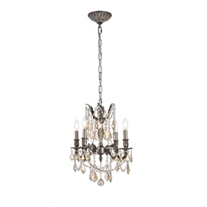 Pemberly Row Contemporary 17&quot 4 Light Royal Crystal Chandelier