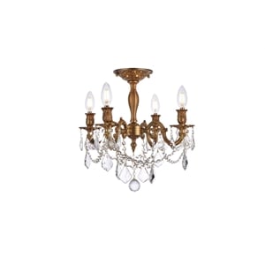 Pemberly Row Contemporary 17&quot 4 Light Royal Crystal Chandelier