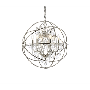 Pemberly Row Contemporary 25&quot 6 Light Royal Crystal Pendant Lamp