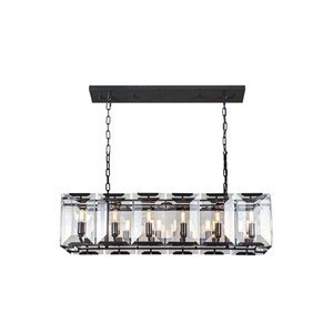 Pemberly Row Contemporary 13&quot 12 Light Glass Crystal Pendant Lamp