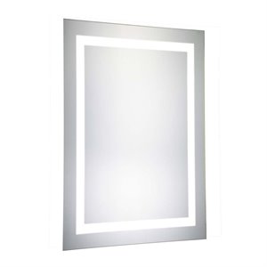 Pemberly Row Contemporary Rectangular 40&quot 19W 5000K LED Dimmable Mirror