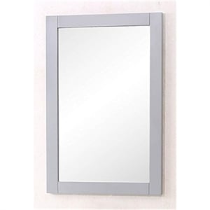 Pemberly Row Contemporary 32&quot Polished Edge Vanity Mirror in Light Gray