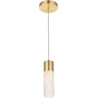 Pemberly Row Contemporary Clear 1 Light LED Pendant in Gold Finish