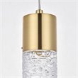 Pemberly Row Contemporary Clear 1 Light LED Pendant in Gold Finish