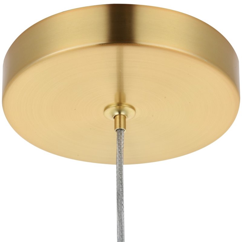 Pemberly Row Contemporary Clear 1 Light LED Pendant in Gold Finish