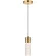 Pemberly Row Contemporary Clear 1 Light LED Pendant in Gold Finish