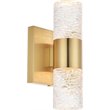 Pemberly Row Contemporary 2 Light Clear LED Vanity Light in Gold