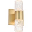 Pemberly Row Contemporary 2 Light Clear LED Vanity Light in Gold