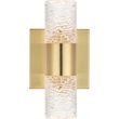 Pemberly Row Contemporary 2 Light Clear LED Vanity Light in Gold