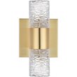 Pemberly Row Contemporary 2 Light Clear LED Vanity Light in Gold