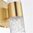 Pemberly Row Contemporary 2 Light Clear LED Vanity Light in Gold