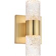 Pemberly Row Contemporary 2 Light Clear LED Vanity Light in Gold