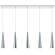 Pemberly Row Contemporary 5 Light Metal LED Island Pendant in Chrome