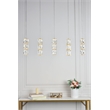 Pemberly Row Contemporary 5 Light Elegant Cut LED Island Pendant in Chrome