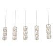 Pemberly Row Contemporary 5 Light Elegant Cut LED Island Pendant in Chrome