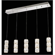 Pemberly Row Contemporary 5 Light Elegant Cut LED Island Pendant in Chrome