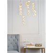 Pemberly Row Contemporary 9 Light Royal Cut Crystal LED Pendant in Gold