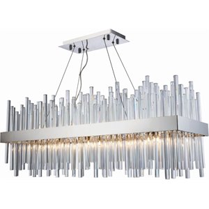 Pemberly Row Contemporary 20 Light Royal Cut Crystal Chandelier in Chrome
