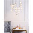 Pemberly Row Contemporary 12 Light Royal Cut Crystal LED Pendant in Chrome