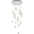 Pemberly Row Contemporary 12 Light Royal Cut Crystal LED Pendant in Chrome