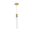 Pemberly Row Contemporary 1-Light Metal and Crystal Pendant in Satin Gold