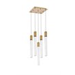Pemberly Row Contemporary 5-Light Metal and Crystal Pendant in Gold