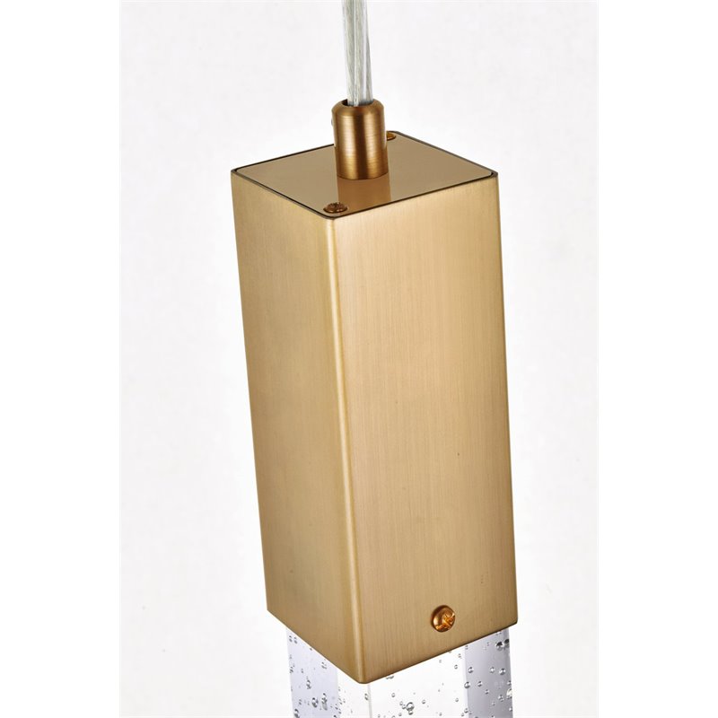 Pemberly Row Contemporary 25-Light Metal and Crystal Pendant in Satin Gold