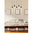 Pemberly Row Contemporary 5-Lights Metal and Crystal Pendant in Black