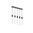 Pemberly Row Contemporary 5-Lights Metal and Crystal Pendant in Black