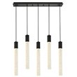 Pemberly Row Contemporary 5-Lights Metal and Crystal Pendant in Black