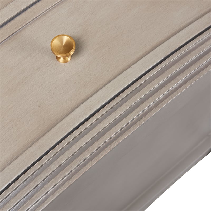 Pemberly Row Contemporary Gold Accent End Table Grey Cashmere