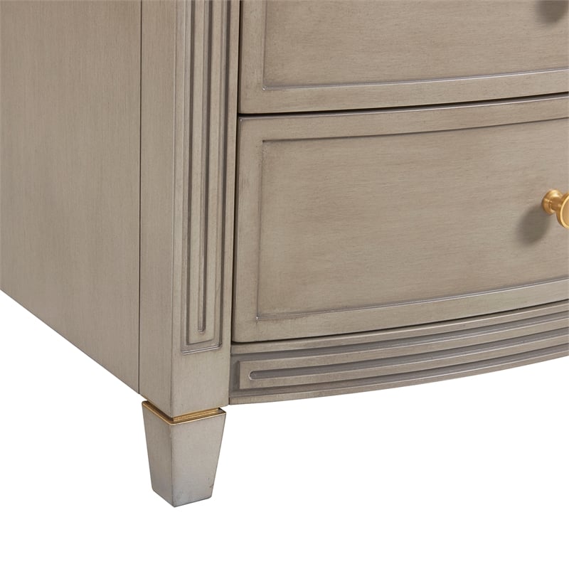 Pemberly Row Contemporary Gold Accent End Table Grey Cashmere