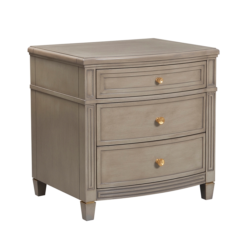 Pemberly Row Contemporary Gold Accent End Table Grey Cashmere