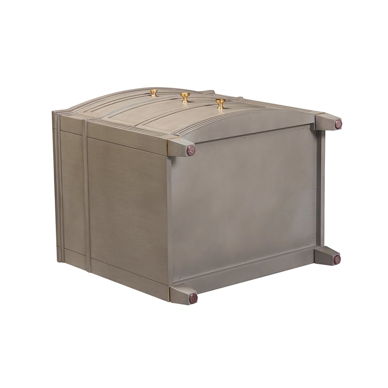 Pemberly Row Contemporary Gold Accent End Table Grey Cashmere