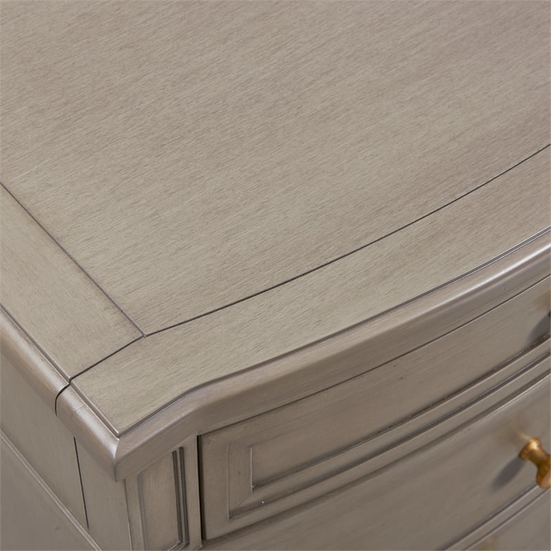 Pemberly Row Contemporary Gold Accent End Table Grey Cashmere