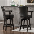 Pemberly Row Swivel Counter Height Bar Stool Vintage Black Brown Faux Leather