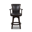 Pemberly Row Swivel Counter Height Bar Stool Vintage Black Brown Faux Leather