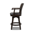 Pemberly Row Swivel Counter Height Bar Stool Vintage Black Brown Faux Leather