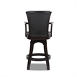 Pemberly Row Swivel Counter Height Bar Stool Vintage Black Brown Faux Leather